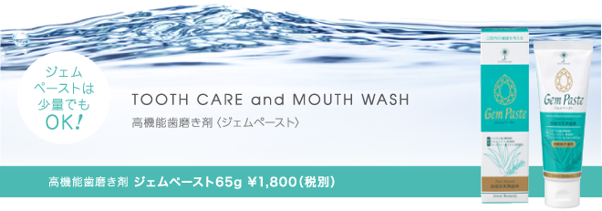 高機能歯磨き剤 ジェムペースト65g ¥1,800（税別）