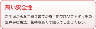 高い安全性