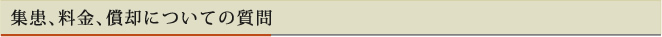集患、料金、償却についての質問